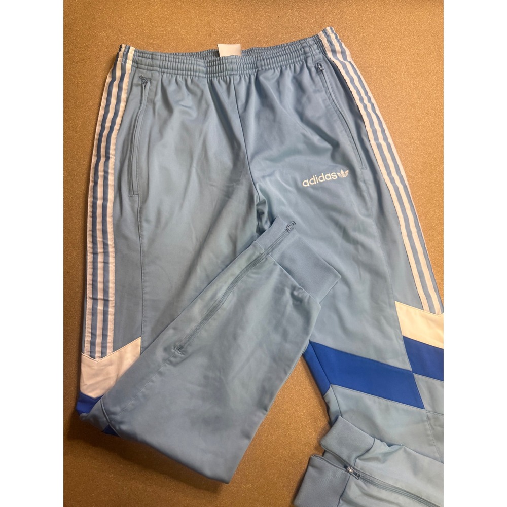 Adidas Originals Light Blue Colorblock Track Pants Mens M Joggers Y2k Trefoil - Picture 2 of 9